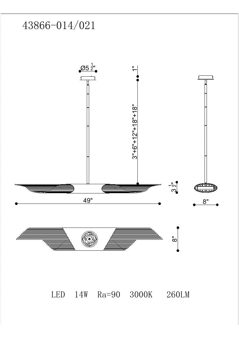 Umura 2-Light 49" Integrated LED Linear Chandelier