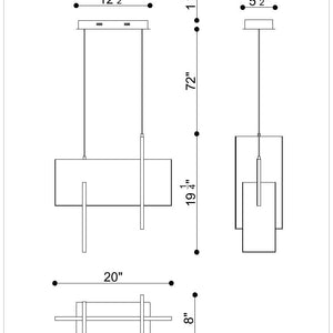 Coburg 20" Integrated LED Pendant Chandelier