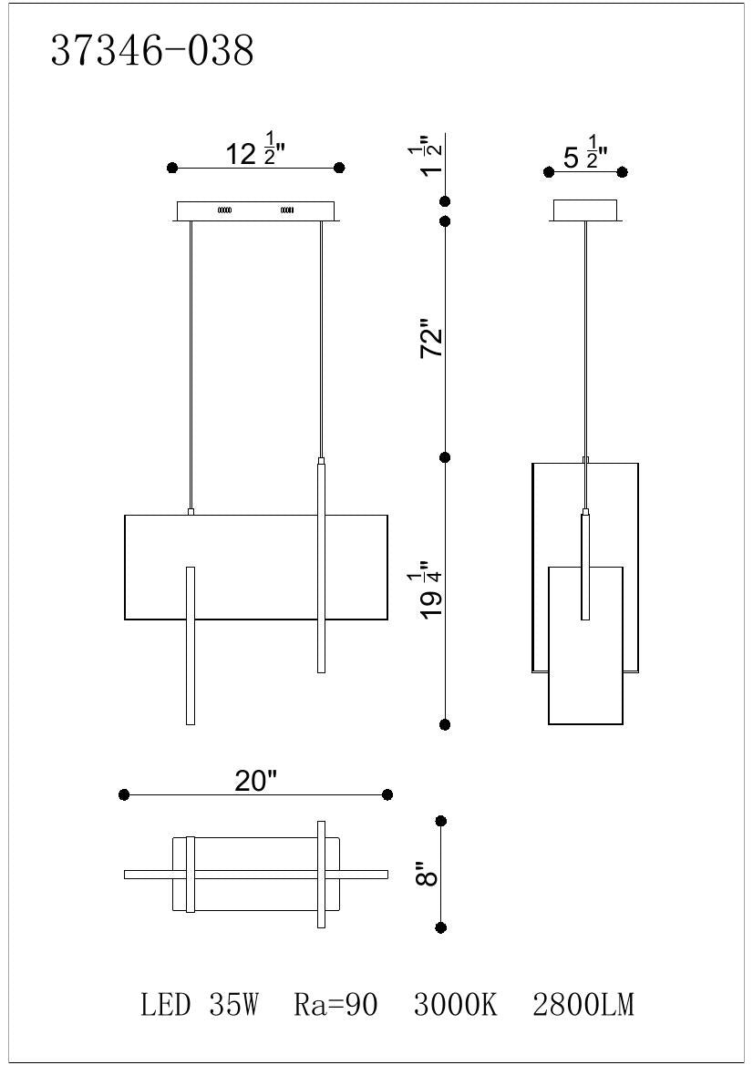 Coburg 20" Integrated LED Pendant Chandelier