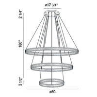 Forster 3-Tiers 3-Light 60" Integrated LED Grand Chandelier
