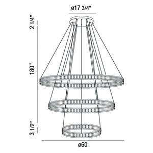 Forster 3-Tiers 3-Light 60" Integrated LED Grand Chandelier