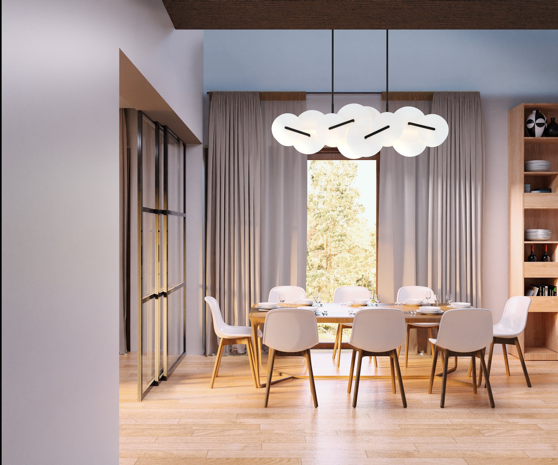 Nuvola 56" Integrated LED Linear Chandelier