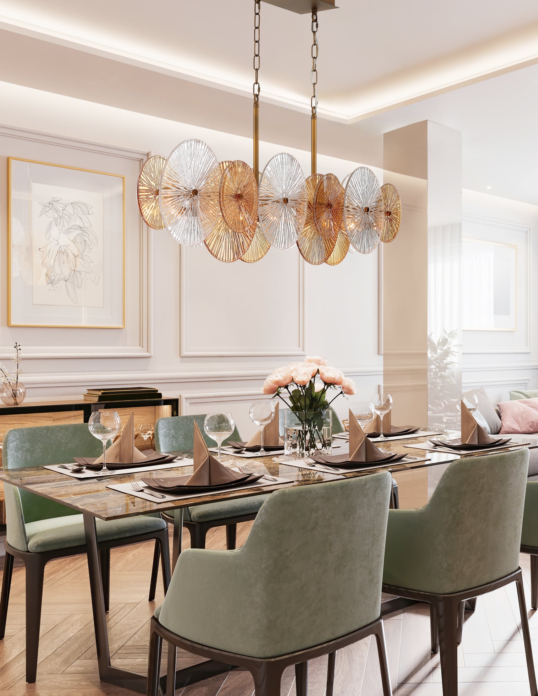 Sue-Anne 8-Light 57" Linear Chandelier