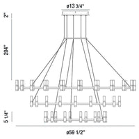 Albany 3-Tiers 51-Light 60" Integrated LED Grand Chandelier