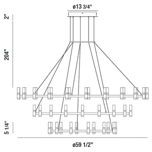 Albany 3-Tiers 51-Light 60" Integrated LED Grand Chandelier