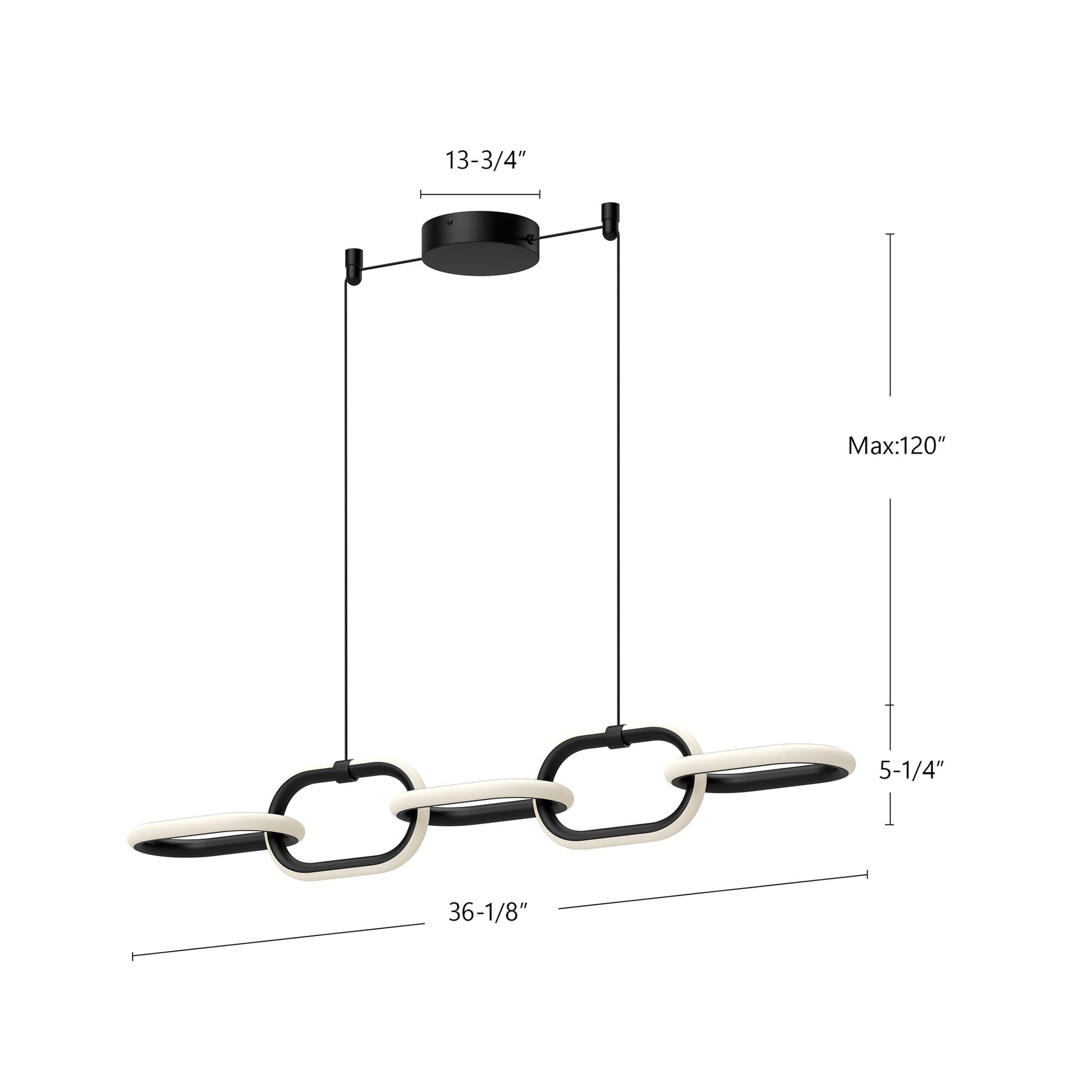 Airen 36-in Black LED Linear Pendant