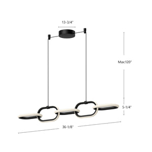 Airen 36-in Black LED Linear Pendant