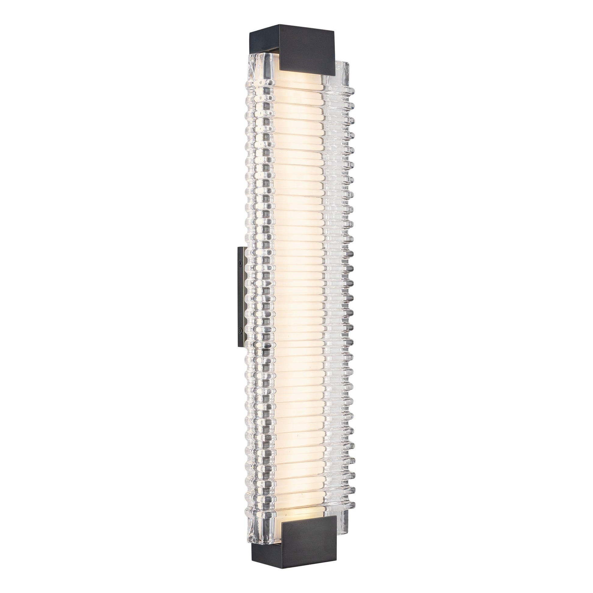 Alai 25-in Vintage Brass/Ribbed Glass LED Wall Vanity