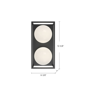 Amelia 13-in Black 2 Lights Exterior Wall Sconce