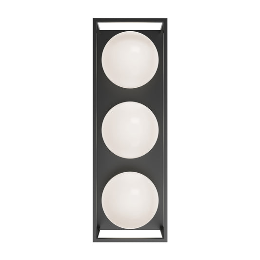 Amelia 19-in Black 3 Lights Exterior Wall Sconce