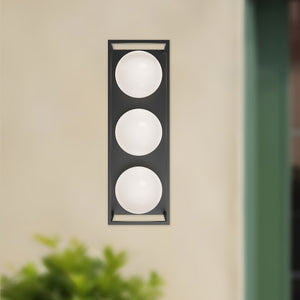 Amelia 19-in Black 3 Lights Exterior Wall Sconce
