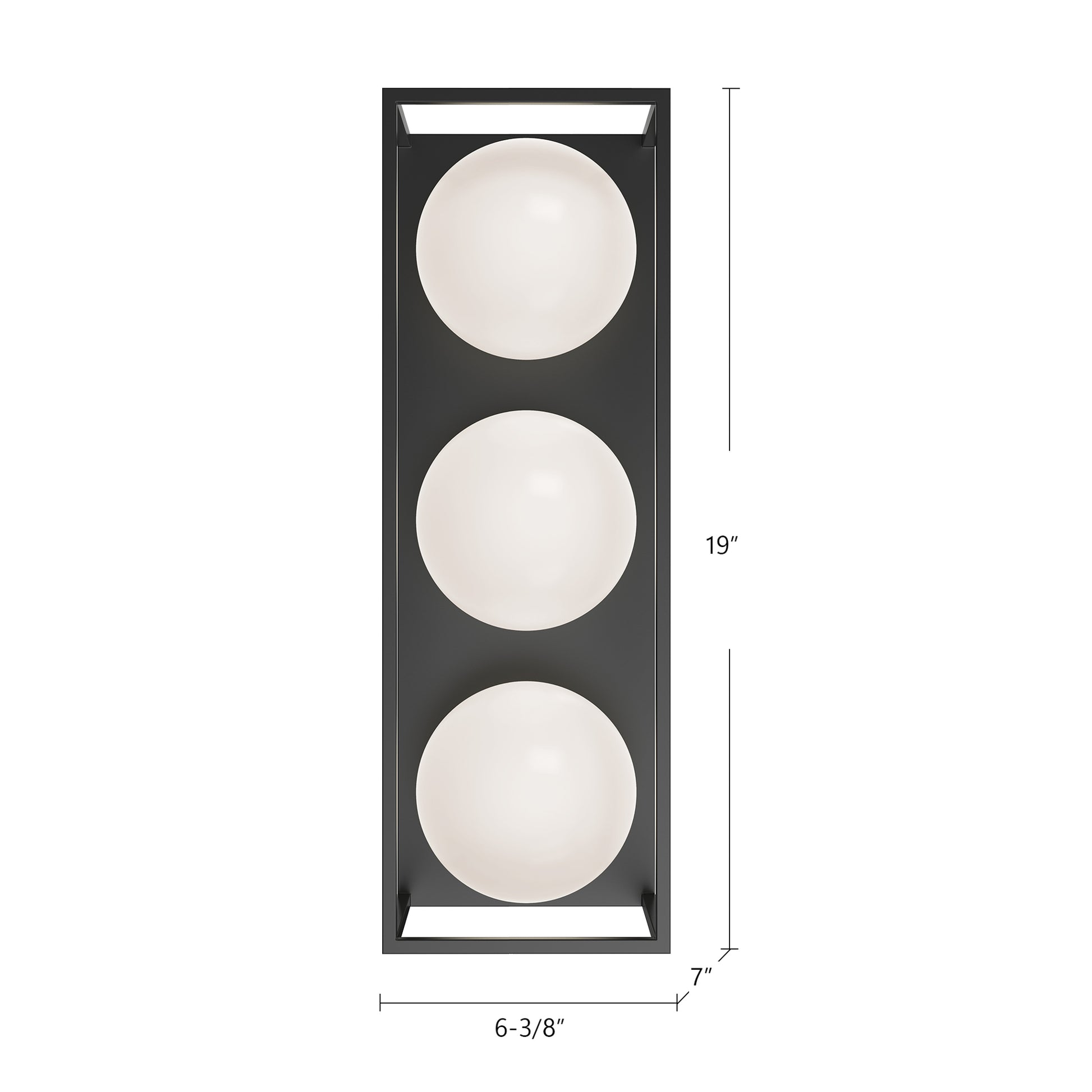 Amelia 19-in Black 3 Lights Exterior Wall Sconce