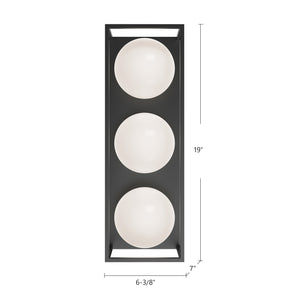 Amelia 19-in Black 3 Lights Exterior Wall Sconce