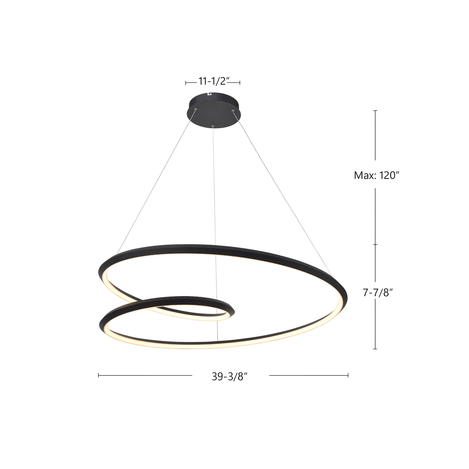 Ampersand 39-in Brushed Nickel LED Pendant
