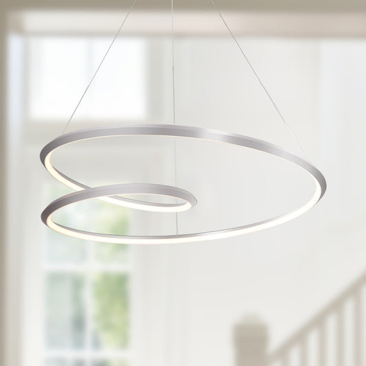 Ampersand 39-in Brushed Nickel LED Pendant