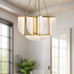 Anders 30-in Vintage Brass LED Chandeliers