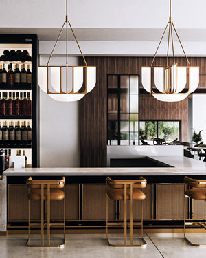 Anders 30-in Vintage Brass LED Chandeliers