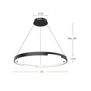 Anello Minor 32-in Brushed Nickel LED Pendant