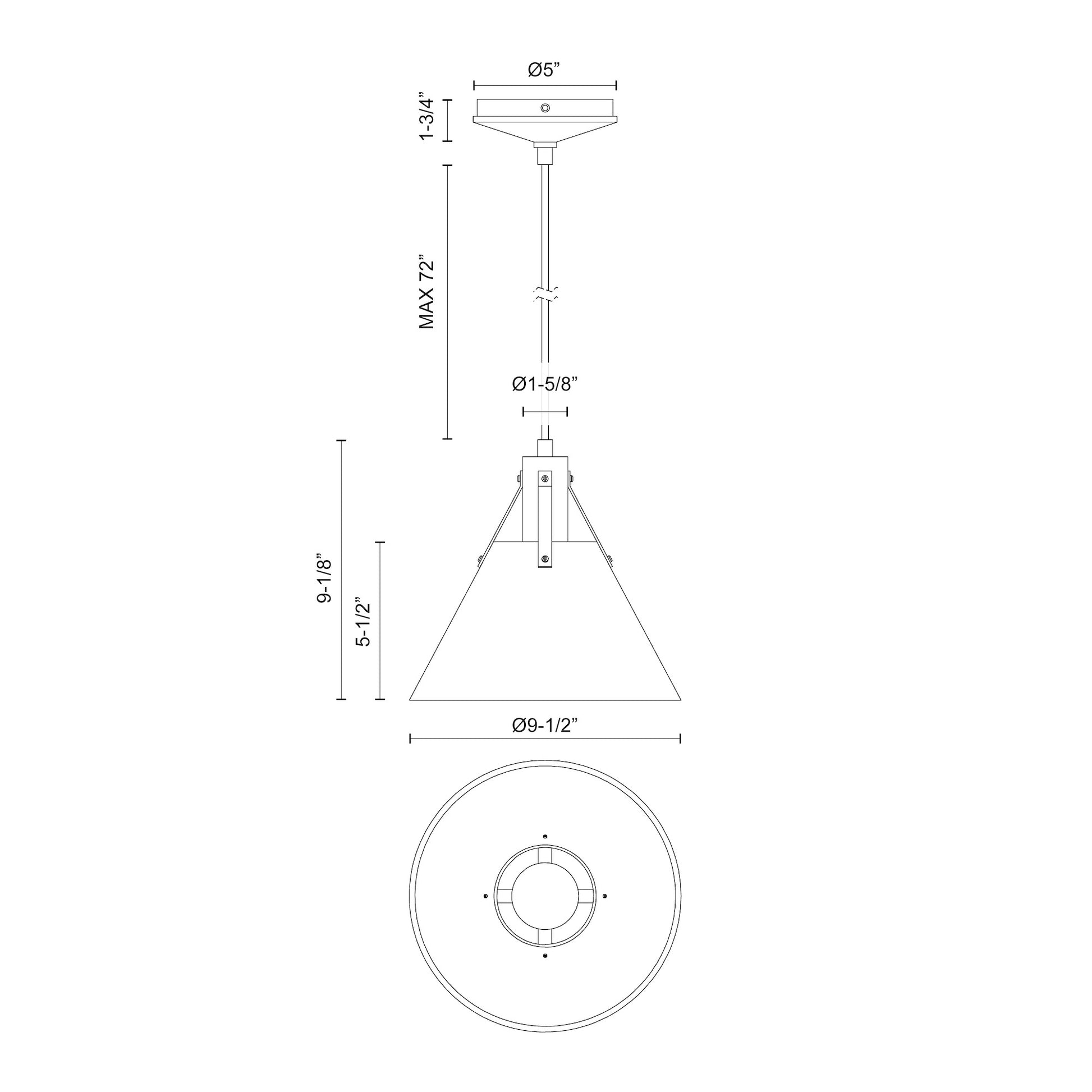 Archer 10-in Matte Black 1 Light Pendant