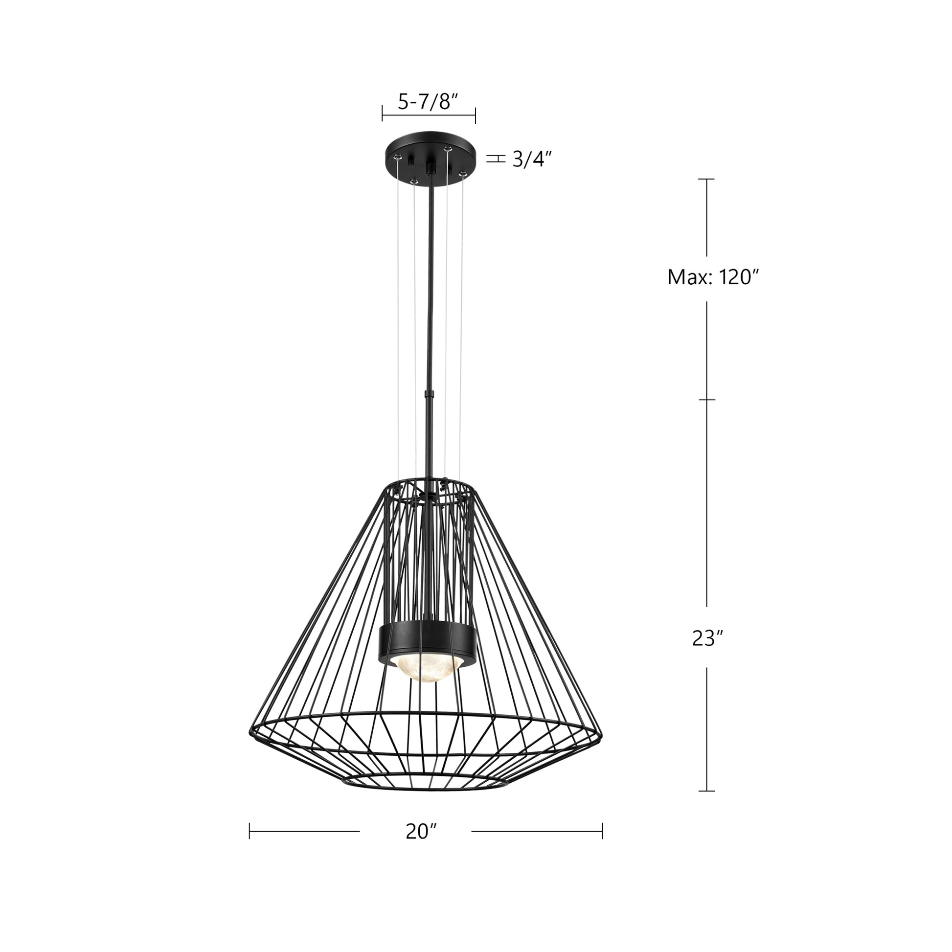 Arctic 20-in Black LED Exterior Pendant