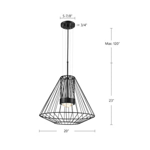 Arctic 20-in Black LED Exterior Pendant