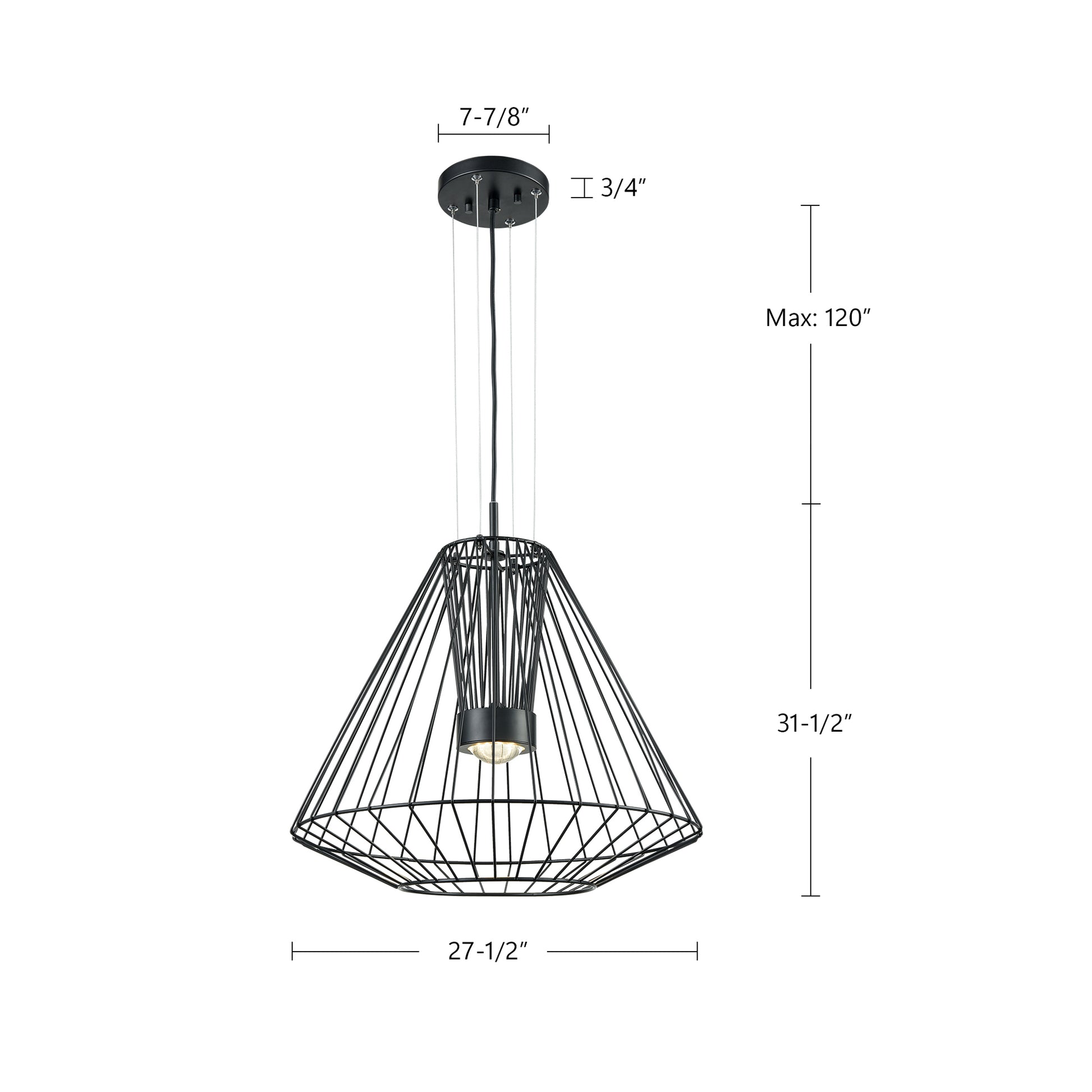 Arctic 28-in Black LED Exterior Pendant