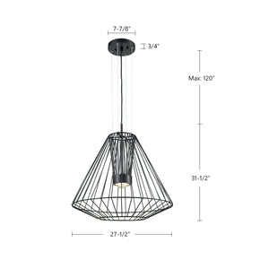 Arctic 28-in Black LED Exterior Pendant