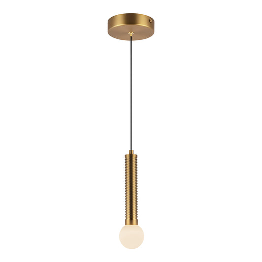 Arden 9-in Matte Black/Opal Glass LED Pendant