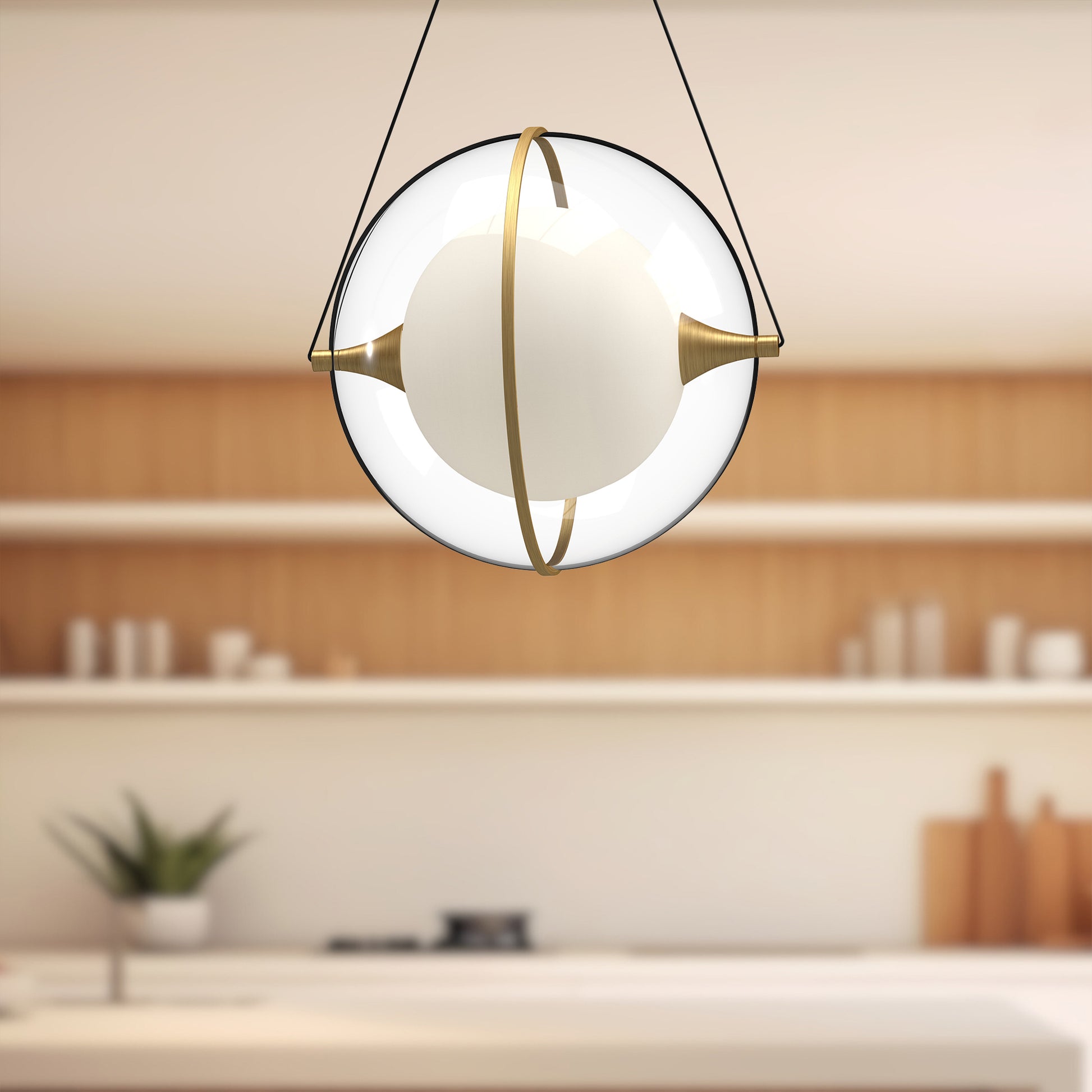 Aries 12-in Black LED Pendant