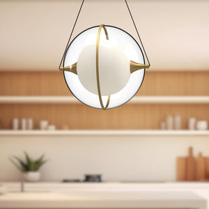 Aries 12-in Black LED Pendant