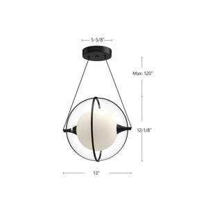Aries 12-in Black LED Pendant
