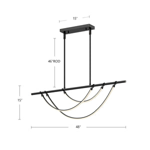 Aryas 48-in Urban Bronze LED Linear Pendant