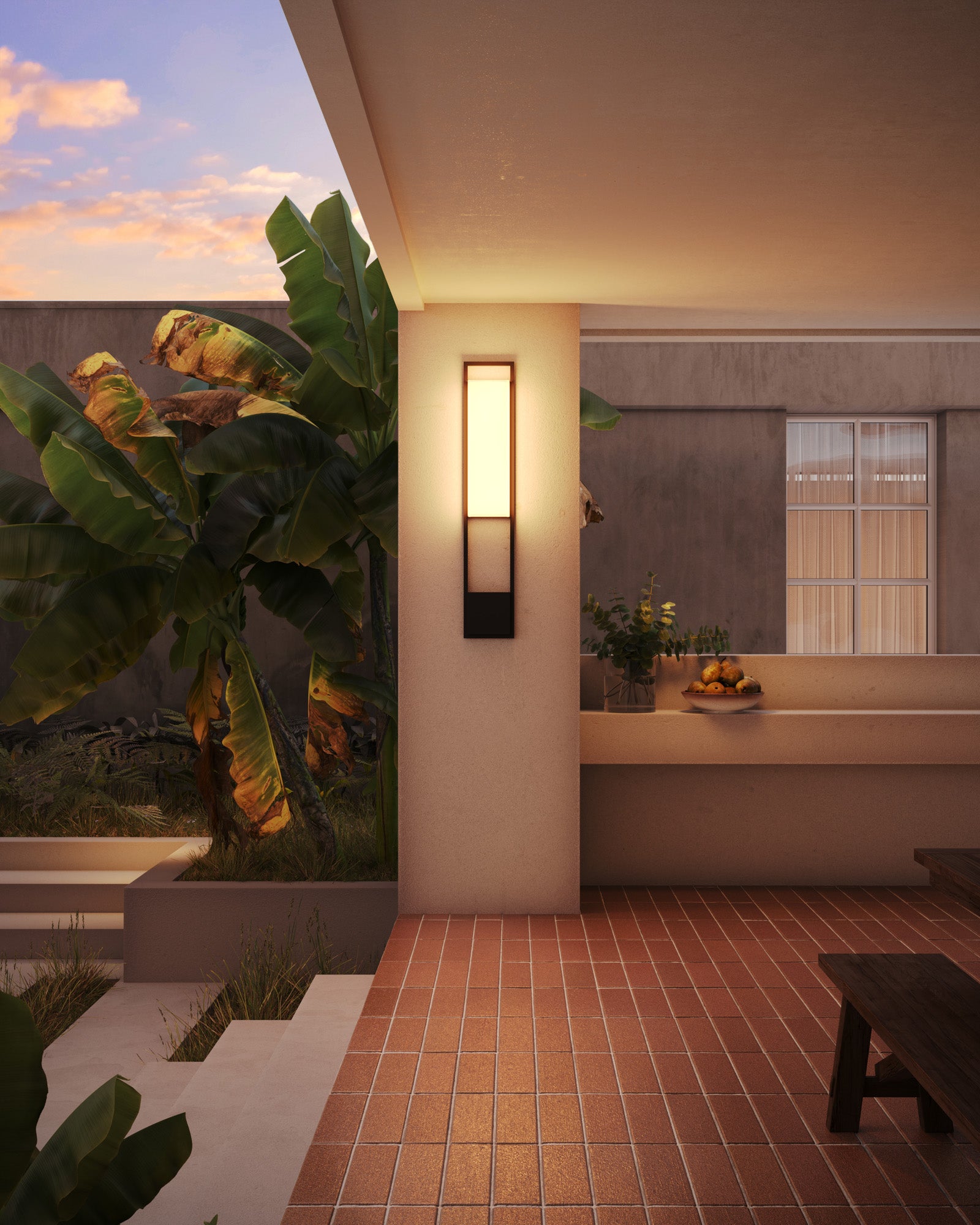 Aspen 33-in Black LED Exterior Wall Sconce