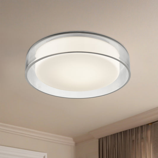Aston 10-in Clear LED Flush Mount