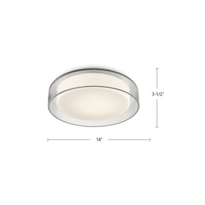 Aston 14-in Clear LED Flush Mount
