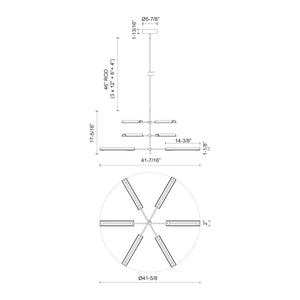 Astrid 6 Head Metal Shade/Urban Bronze LED Multi Pendant