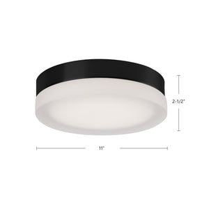 Bedford 11-in Brushed Nickel/Frosted LED Flush Mount