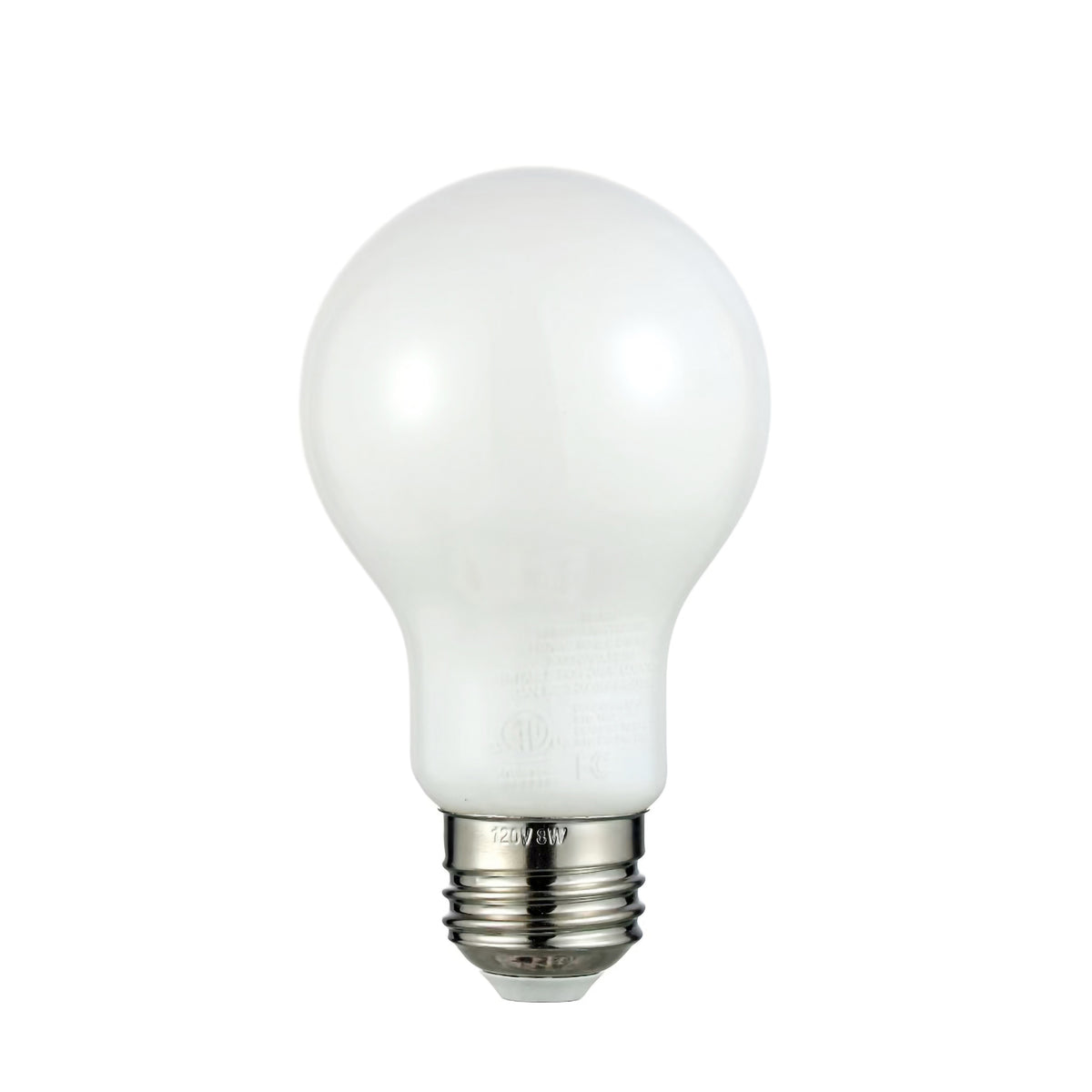 8W LED E26 A19 White 3000K