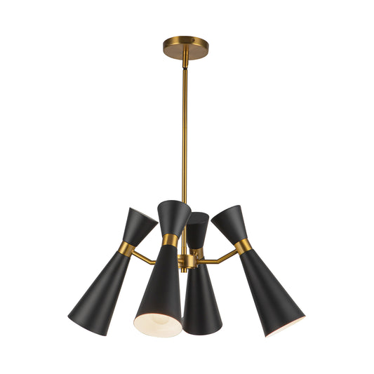 Blake 24-in White/Aged Gold Socket Chandelier