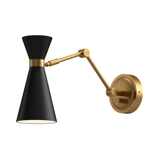 Blake 5-in Aged Gold/White 1 Light Wall/Vanity