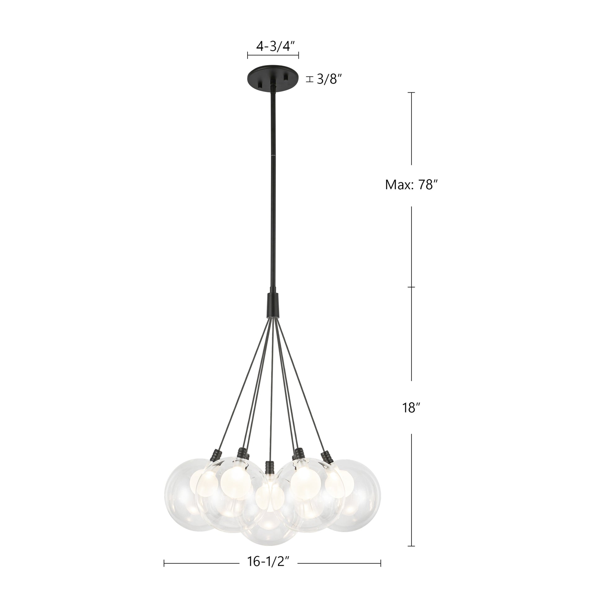 Bolla 17-in Chrome LED Chandeliers