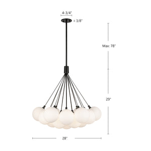 Bolla 28-in Chrome LED Chandeliers