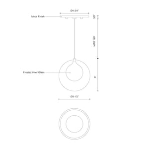 Bolla 6-in Chrome LED Pendant