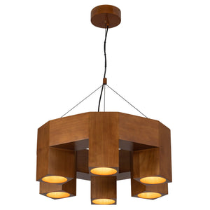 Bosco 25-in Solid Wood LED Chandelier