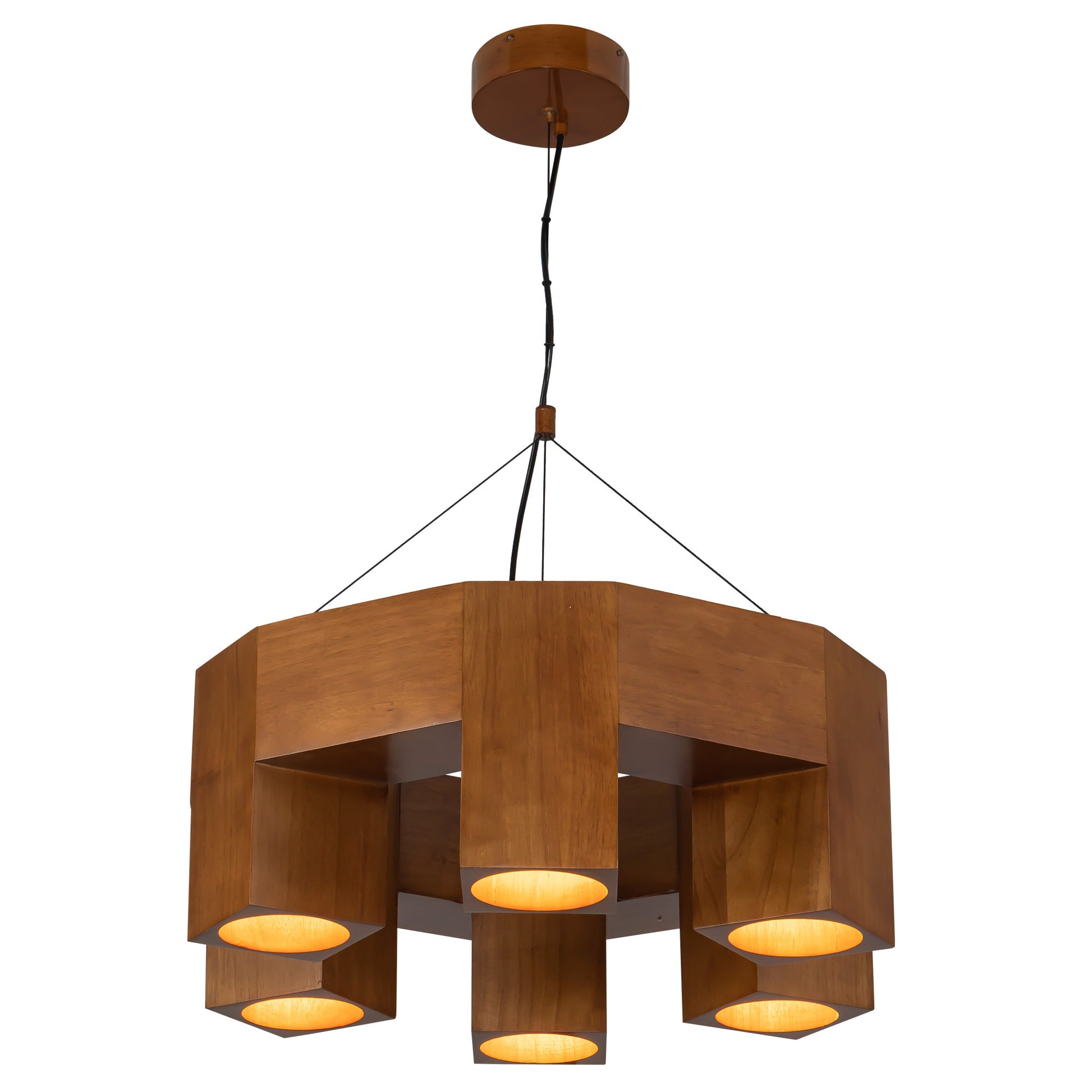 Bosco 25-in Solid Wood LED Chandelier