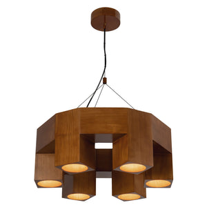 Bosco 25-in Solid Wood LED Chandelier