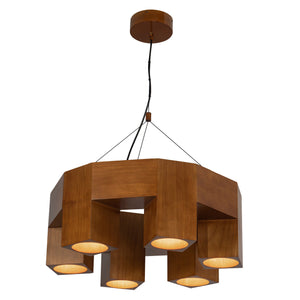 Bosco 25-in Solid Wood LED Chandelier