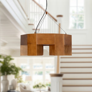 Bosco 25-in Solid Wood LED Chandelier