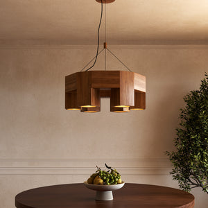 Bosco 25-in Solid Wood LED Chandelier