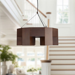 Bosco 25-in Solid Wood LED Chandelier